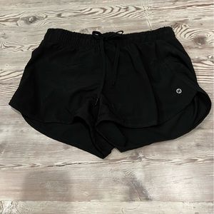 RBX solid black lined running shorts